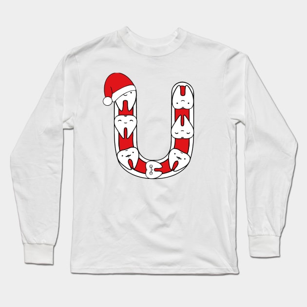 Letter U (Happimola Christmas Alphabet) Long Sleeve T-Shirt by Happimola